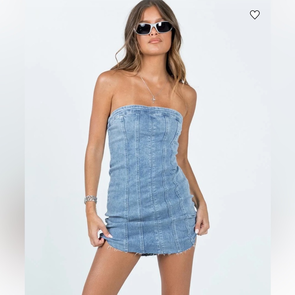 Princess Polly Houser Mini Dress Denim
